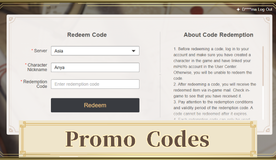 Genshin Impact Codes