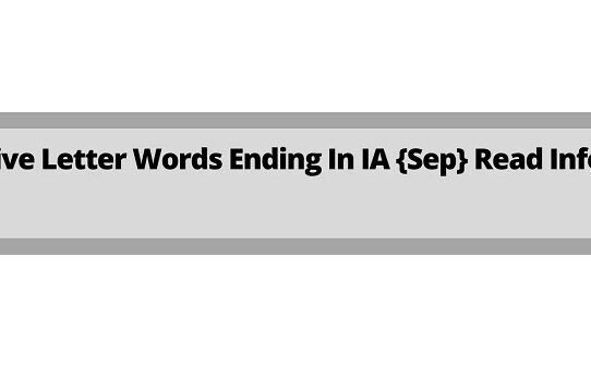 Five Letter Words Ending In IA